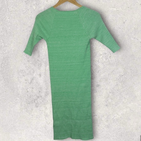 Green Ribbed Mini Dress - Picture 12 of 14